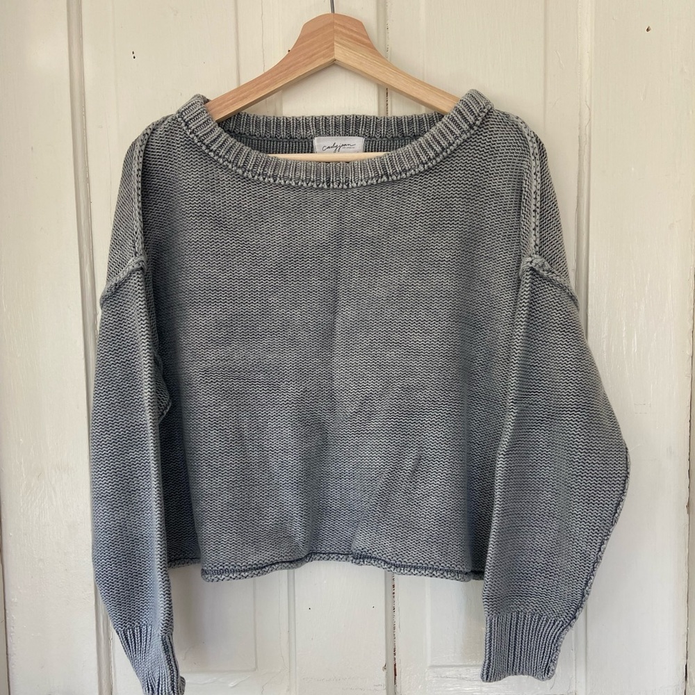 Carly Jean Los Angeles- Kingston sweater in charcoal blue, size small